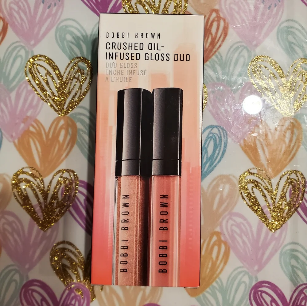 Bobbi Brown Lip Oil Duo - Bare Sparkle (Baby Pink Sparkle Shimmer)& New Romantic